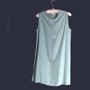 VTG 90s JULIAN HSIUNG Jade Green Silk Sleeveless Tunic Top